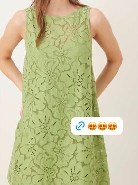 ASOS Lace Floral Sleeveless Shift Dress in Light Green